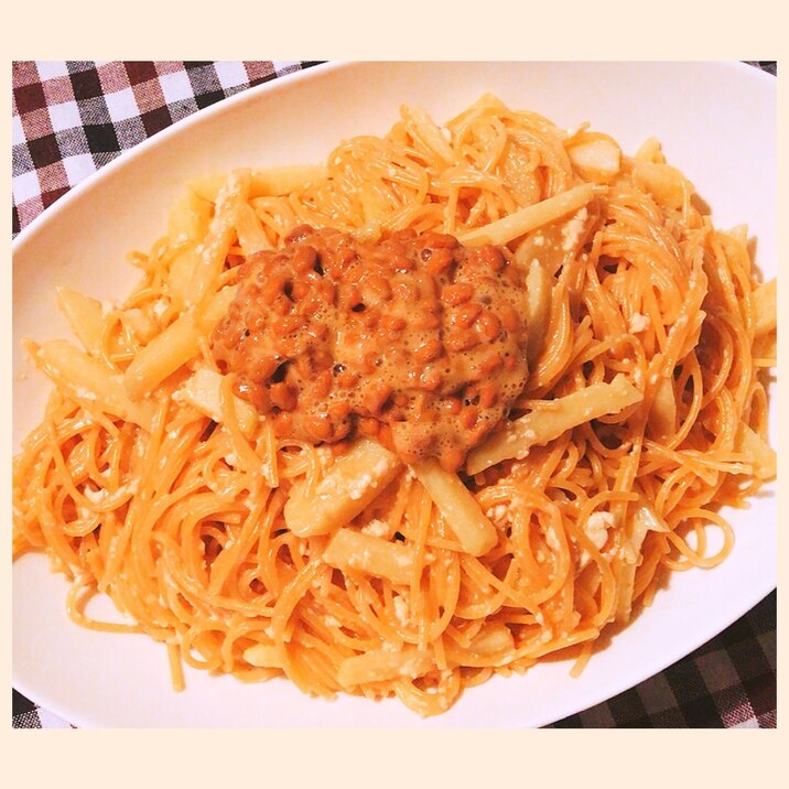 ご飯に合う！？豆腐入り♡こってり和風パスタ